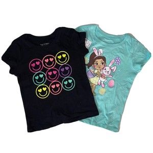 CHILDREN'S PLACE TODDLER GIRLS SHIRTS (2 ITEMS) SIZE 3T BLACK & MELLOW AQUA